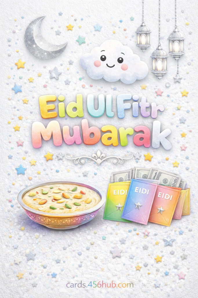 Eid ul fitr Mubarak greeting cards-for- Kids