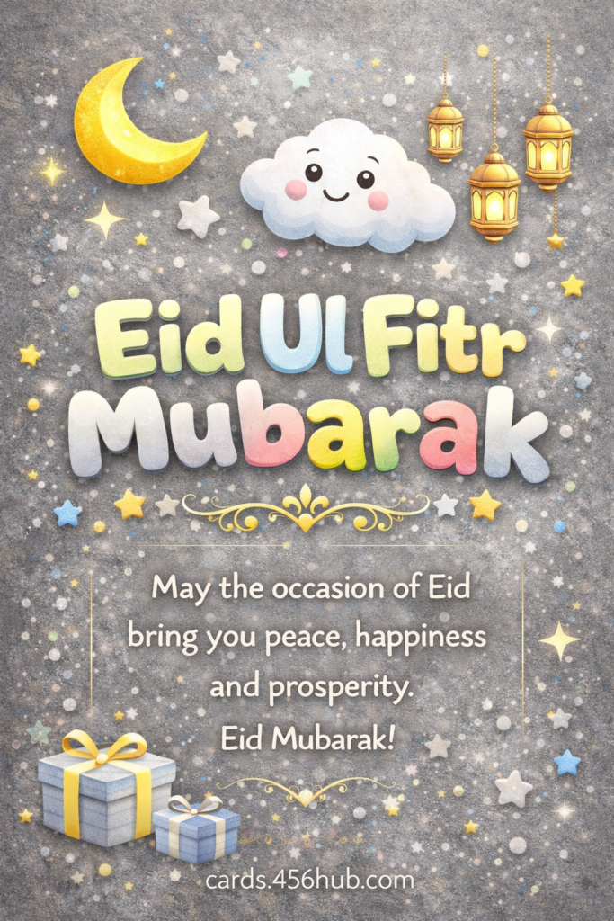 Eid ul fitr Mubarak greeting cards-for- Kids