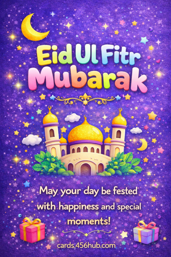 Eid ul fitr Mubarak greeting cards-for- Kids