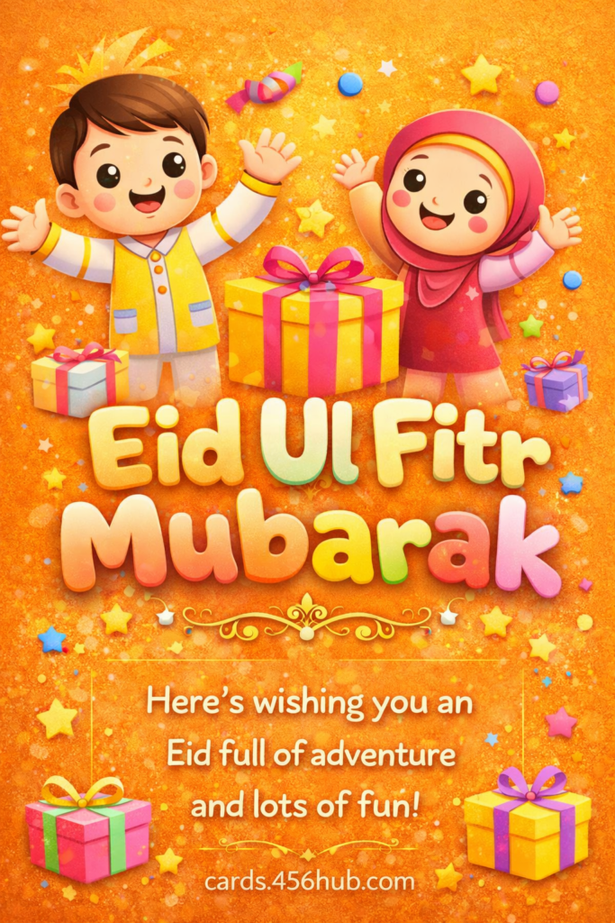 Eid ul fitr Mubarak greeting cards-for- Kids
