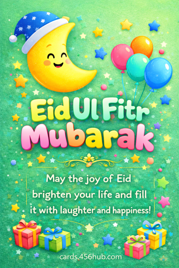 Eid ul fitr Mubarak greeting cards-for- Kids
