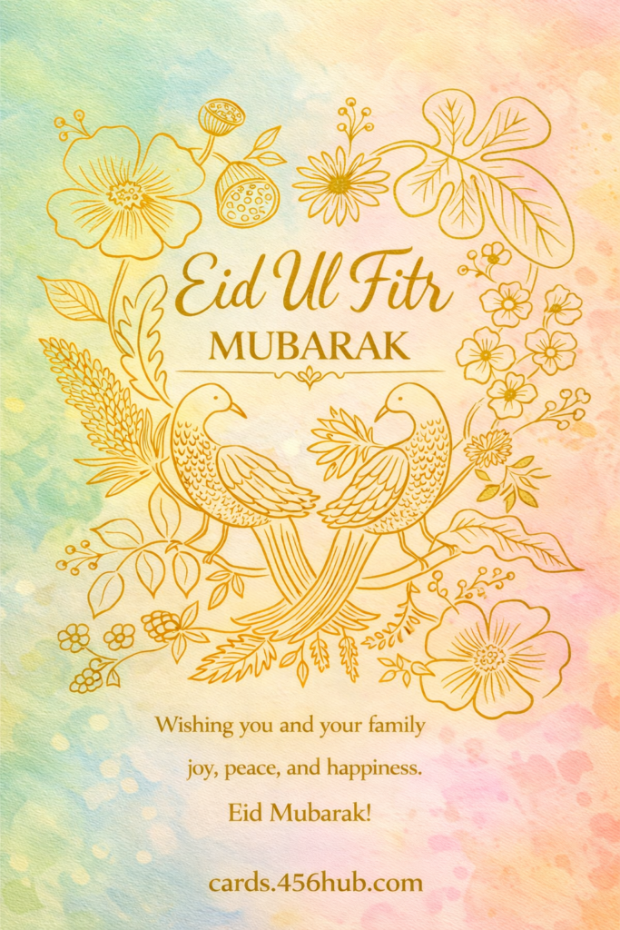 Eid ul fitr Mubarak greeting cards-for- Kids